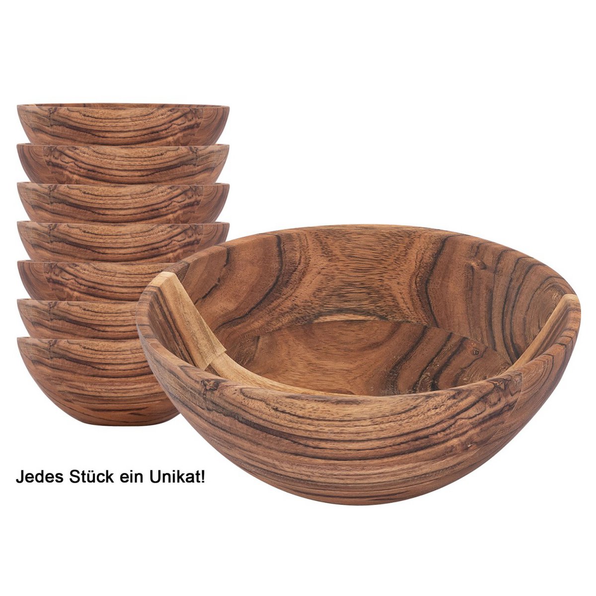 Houten Kom Decoratie Bowl Master Doos 8 Stuks Acacia
