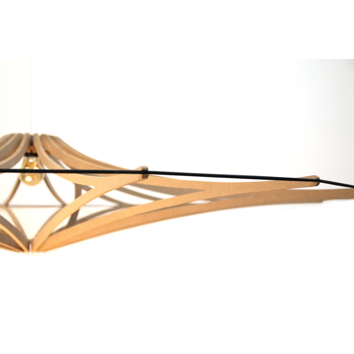 Hanglamp XL 160 cm zwart MDF