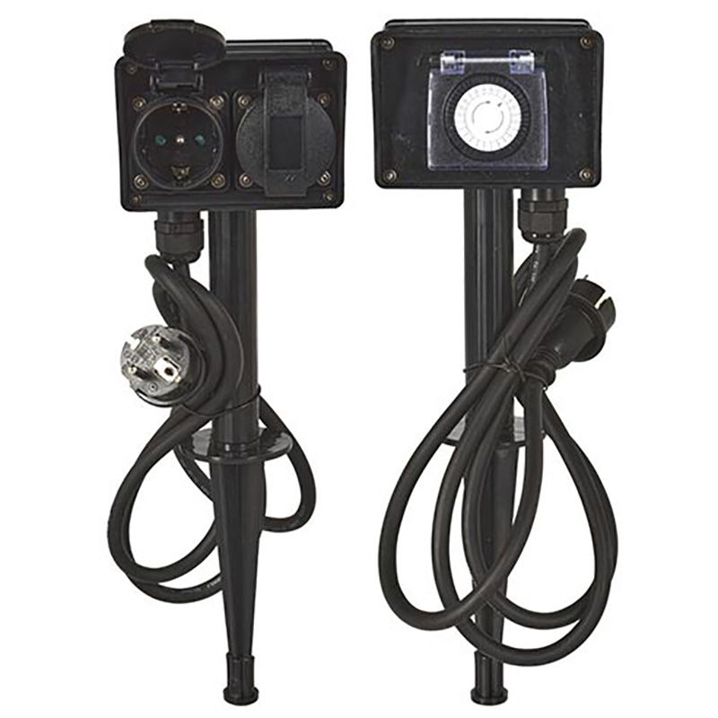 Fxcontrol Tuincontactdoos 2-Voudig Met Timer