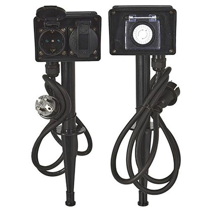 Fxcontrol Tuincontactdoos 2-Voudig Met Timer
