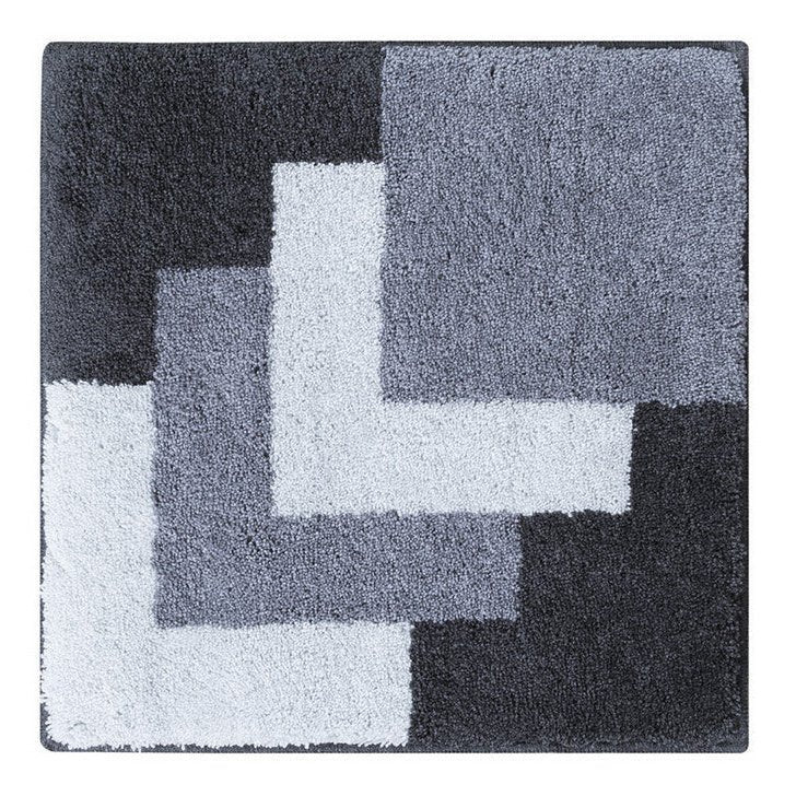 Bidetmat 60x60 cm grijs hoogpolig antislip