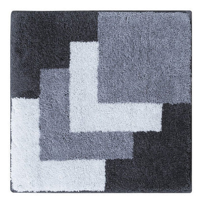Bidetmat 60x60 cm grijs hoogpolig antislip