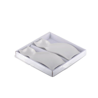 Porseleinen chatbekers 2 stuks 20 cm wit