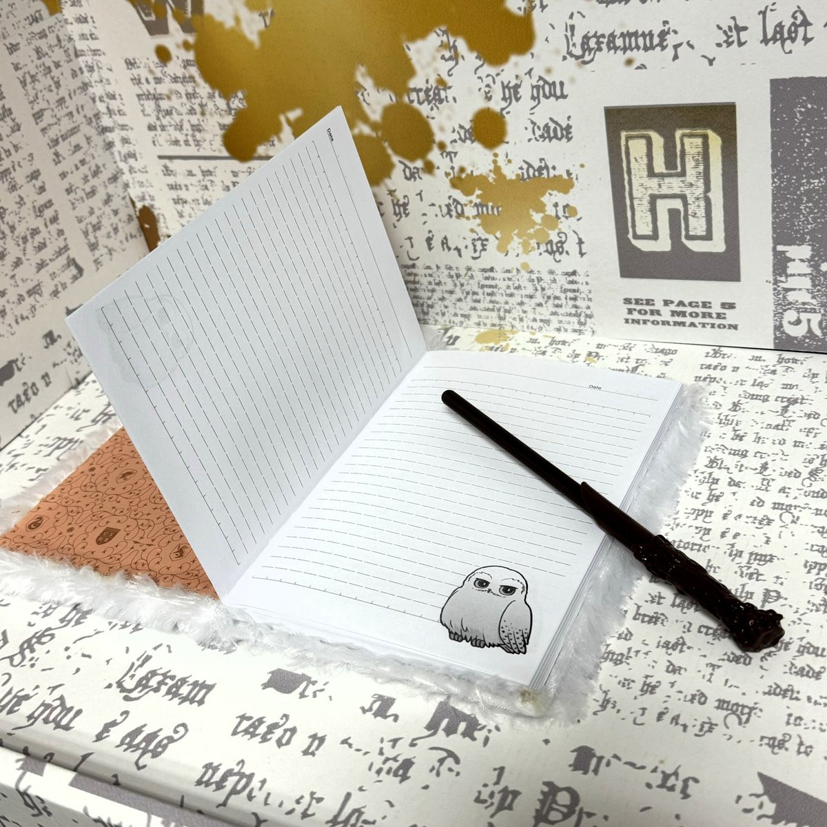 Harry Potter - Plush Notebook Set "Hedwig"