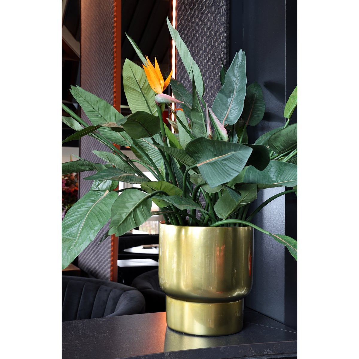 Plantenpot 37x40 cm goud fiberstone