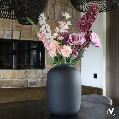 Vaas Artic M black Ø25 x H35 cm glas zwart