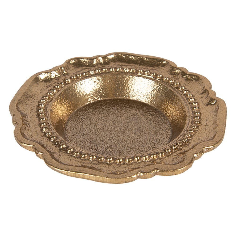 Decorative bowl Ø 12x2 cm Gold-colored Aluminum