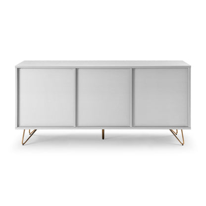 Dressoir 150x40x70 cm wit goud 2 deuren 3 lades