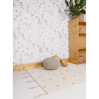 Kindertapijt 100x150 cm katoen roze nude stippen