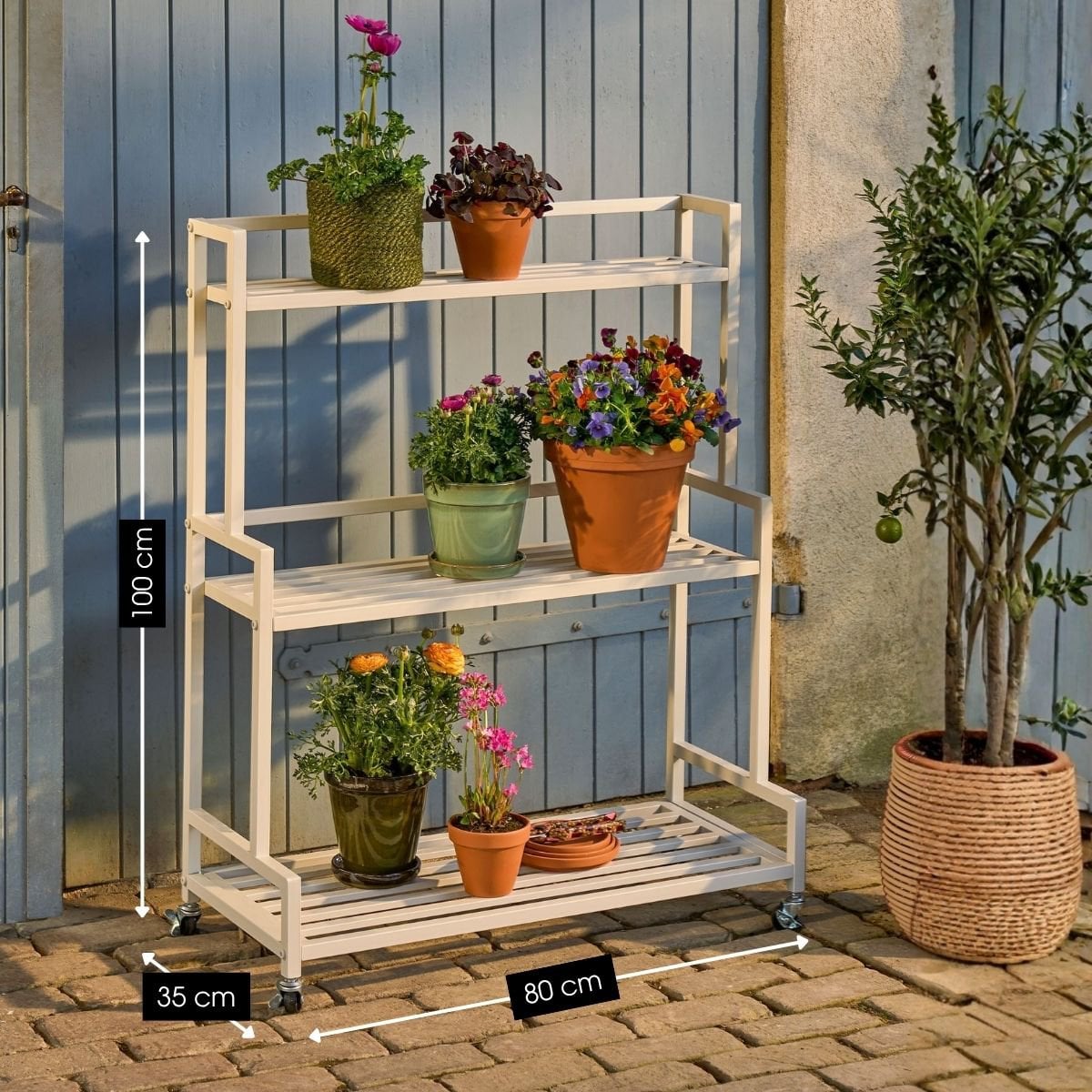 Plantenstandaard Greenrax 80x35x100 cm gebroken wit