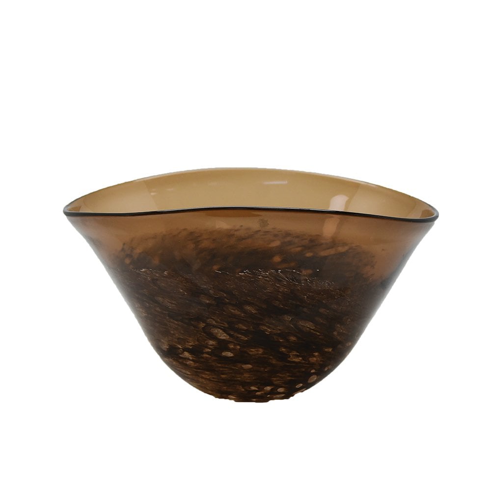 Glazen schaal bruin 29x21x17 cm