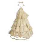 Kerstdecoratie boom 44x25 cm jute beige