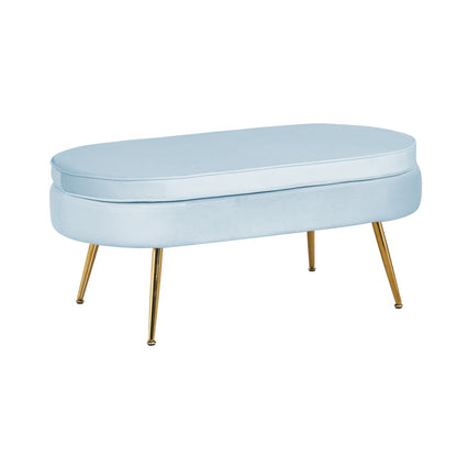 Oval pouffe in light grey velvet