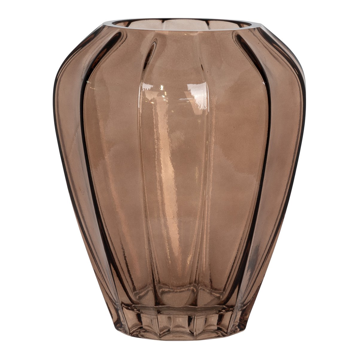 Vaas glas bruin Ø22x29 cm