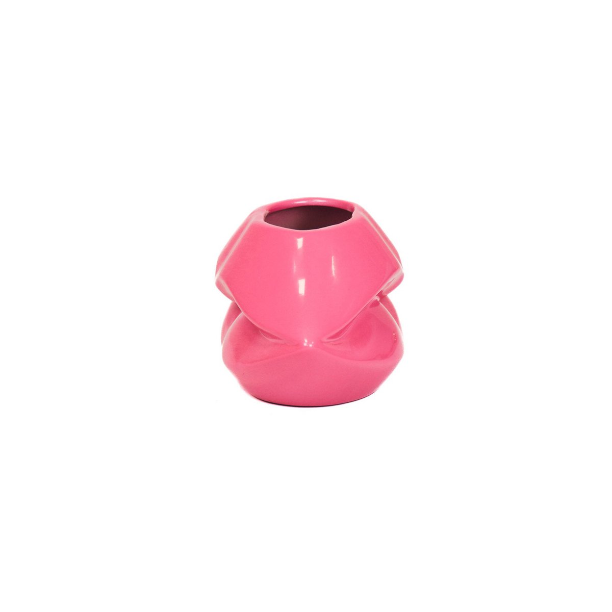 Vaas keramiek neon roze 21x19x11 cm