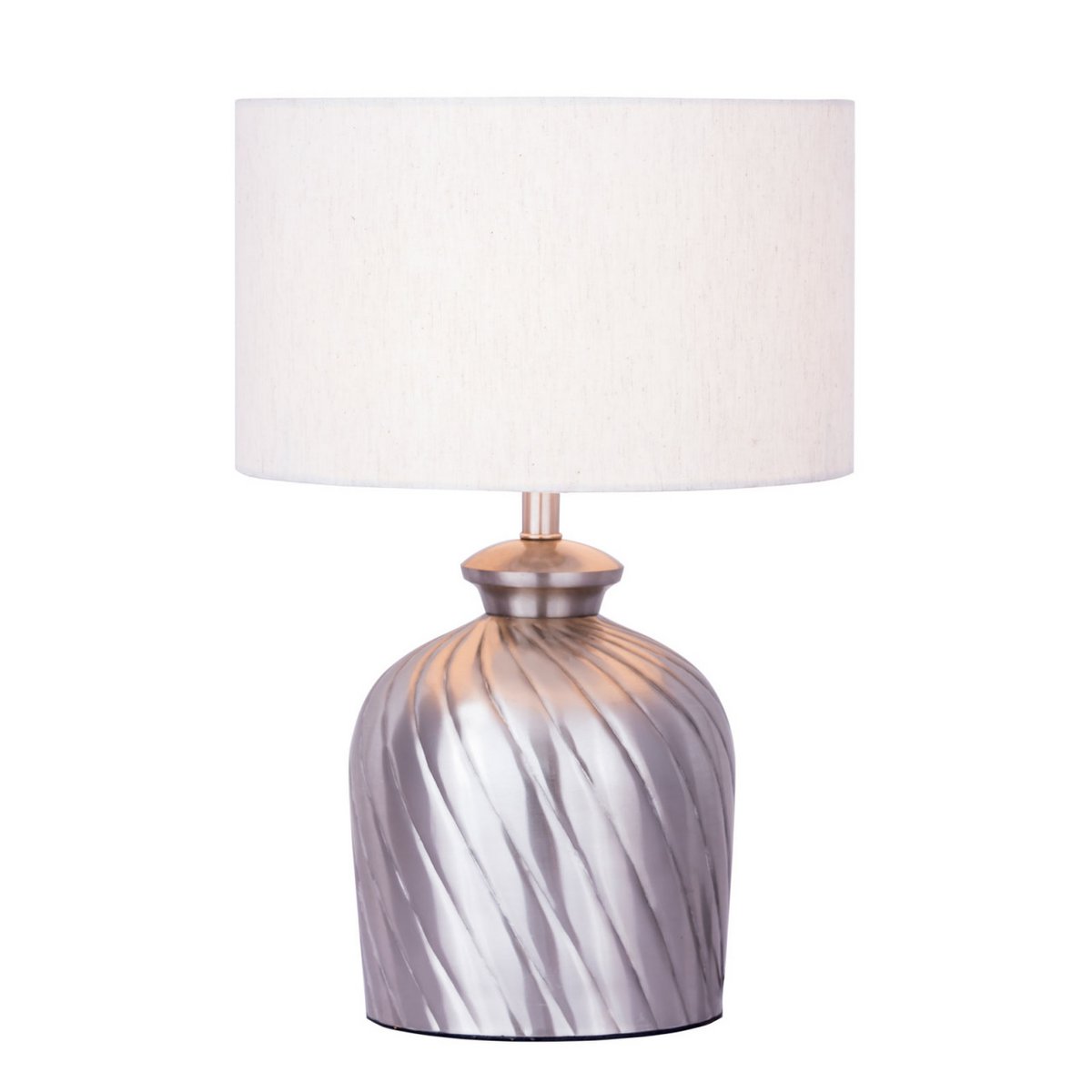 Tafellamp Metalen Voet Goud En Zilver Hamerslag 30 cm