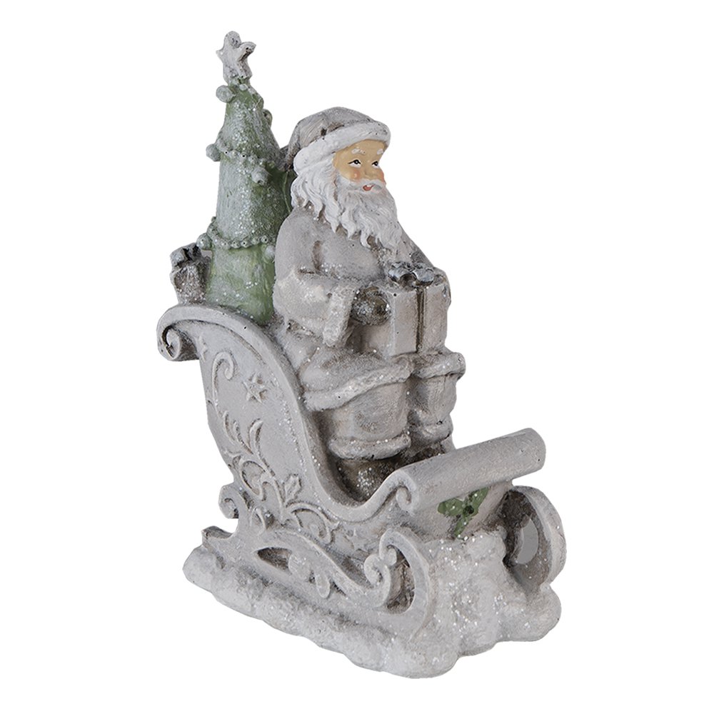 Figure Santa Claus 10x6x13 cm Grey Plastic Christmas decoration