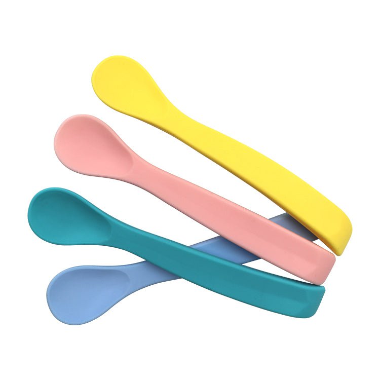 Babylepel set gebogen 4 stuks siliconen