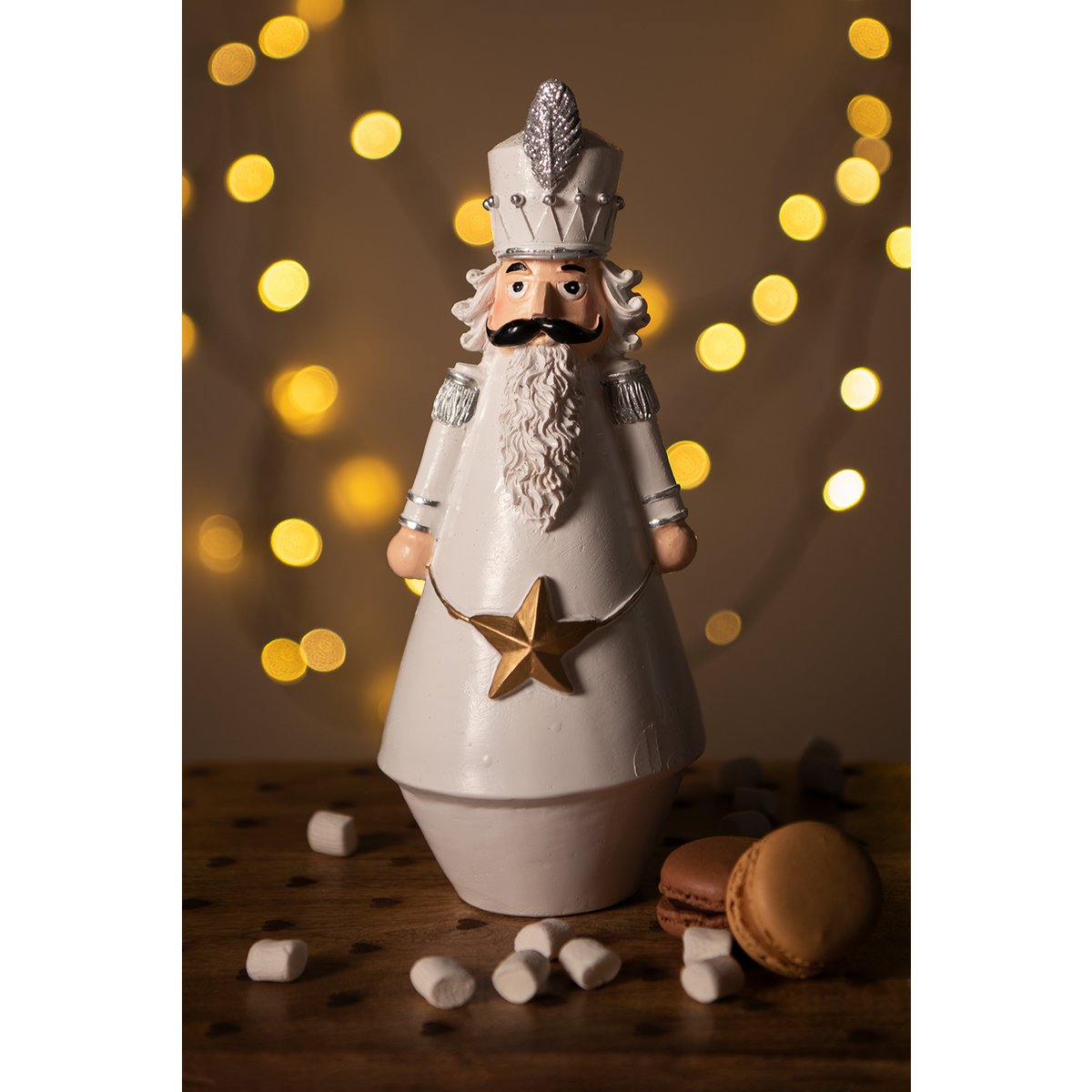 Christmas Decoration Nutcracker 24 cm White Plastic