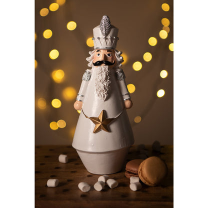 Christmas Decoration Nutcracker 24 cm White Plastic