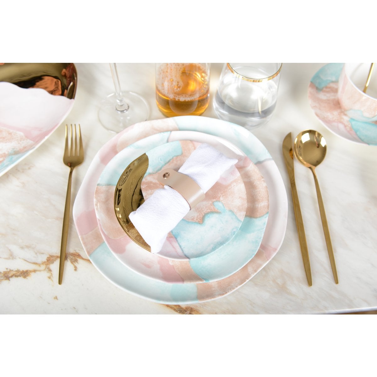 Bord rond 26,3 cm multicolor porselein