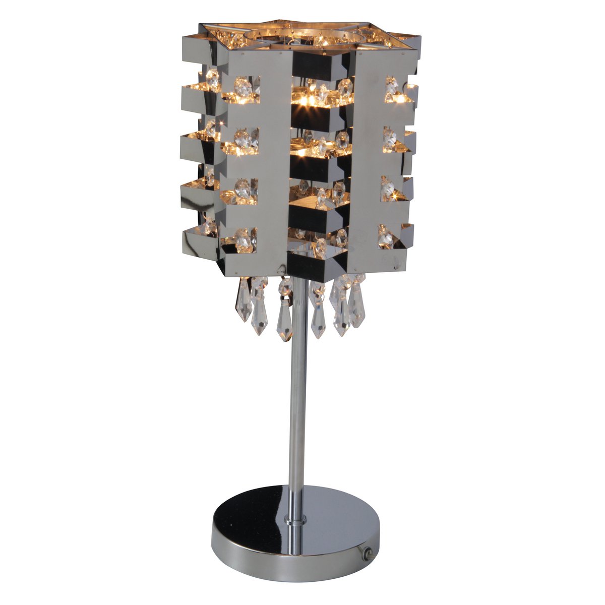 Tafellamp Crystallo metaal glas chroom E27