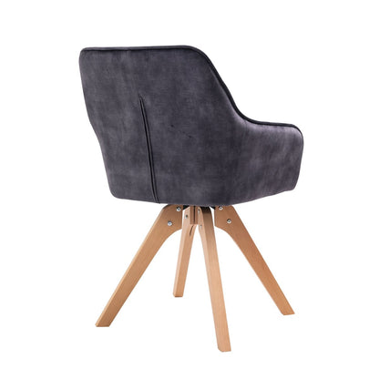 Fauteuil draaibaar fluweel zwart