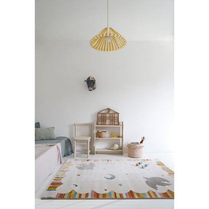 Multicoloured nursery rug dancing birds