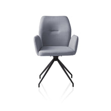 Armchair with 180° swivel function dark grey