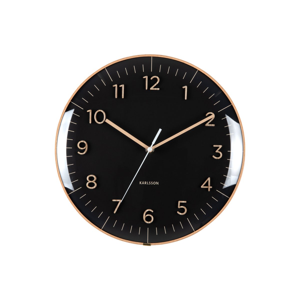 Wandklok 30 cm zwart PVC