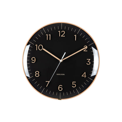 Wandklok 30 cm zwart PVC