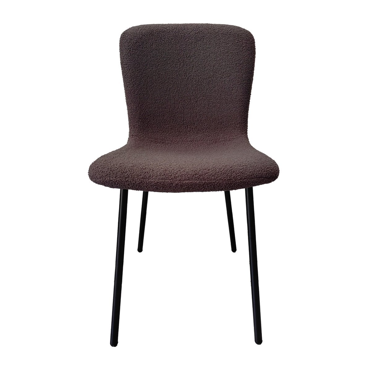 Eetkamerstoelen set van 4 bouclé donkergrijs
