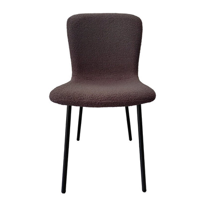 Eetkamerstoelen set van 4 bouclé donkergrijs