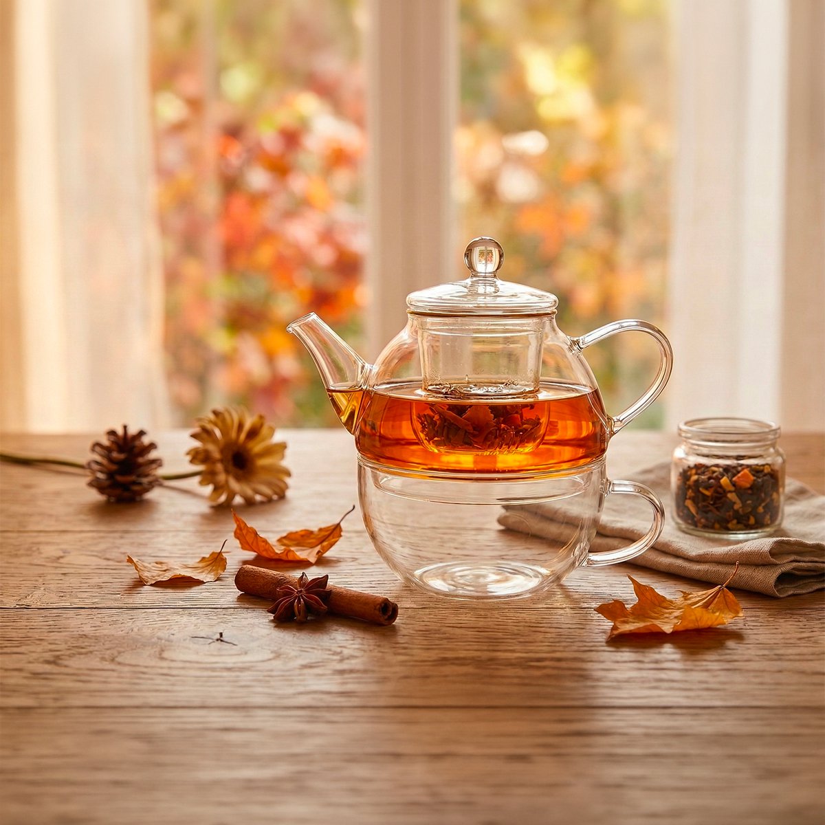 Theepot glas 700 ml transparant