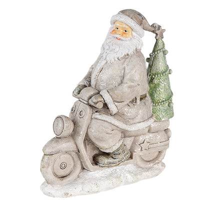 Kerstman beeld 12x6x14 cm zilver kunststof