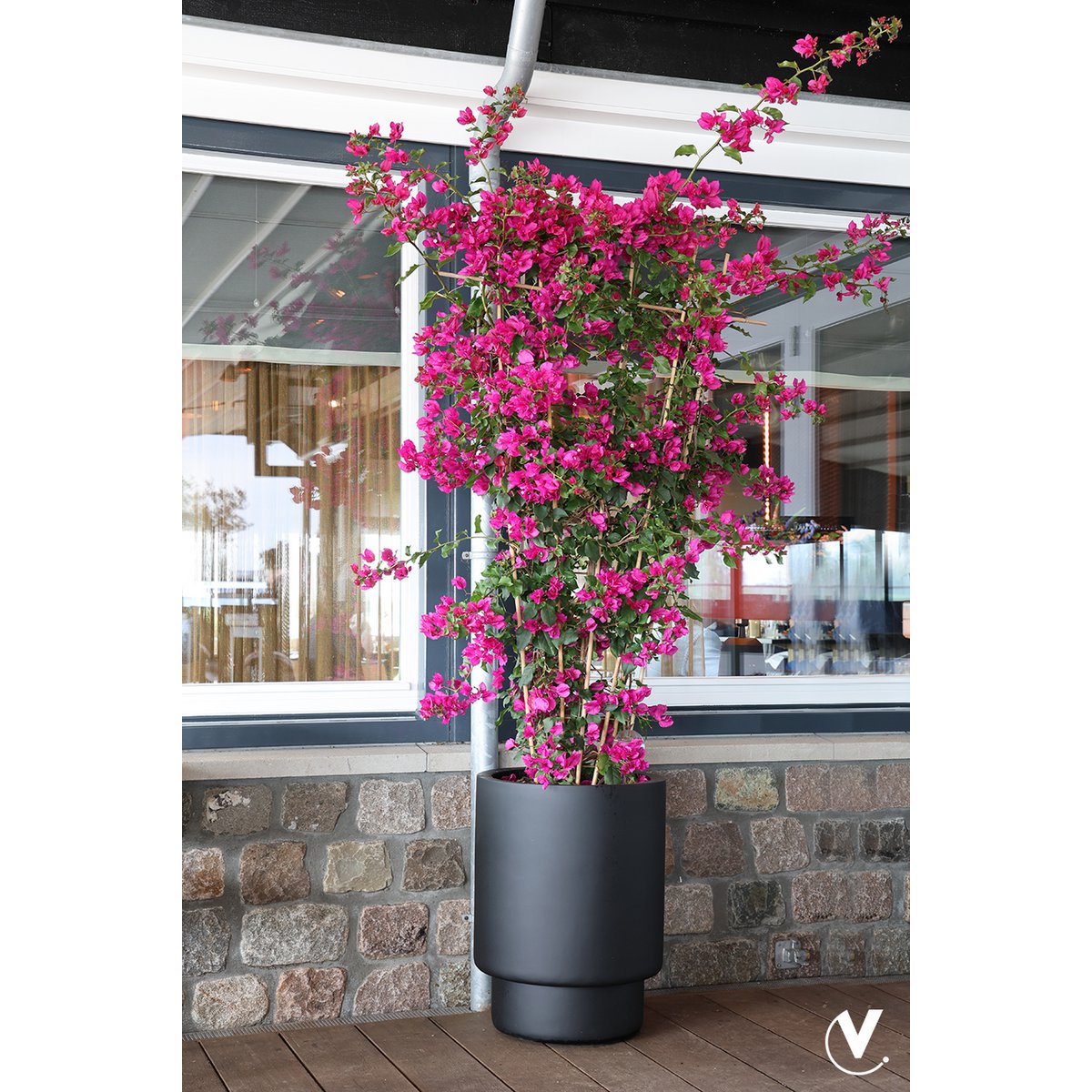 Plantenpot 50x65 cm zwart fiberstone