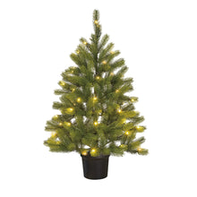 Nagoya Artificial Christmas Tree in Pot with LED Lighting - H90 x Ø55 cm - Green