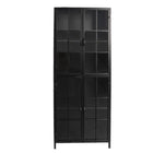 Black Display Cabinet, Metal and Glass 60x43x171 cm