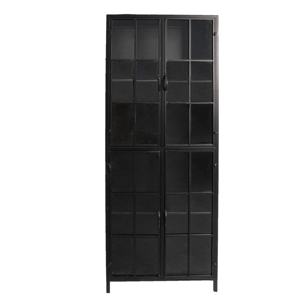 Vitrinekast 60x43x171 cm metaal glas zwart
