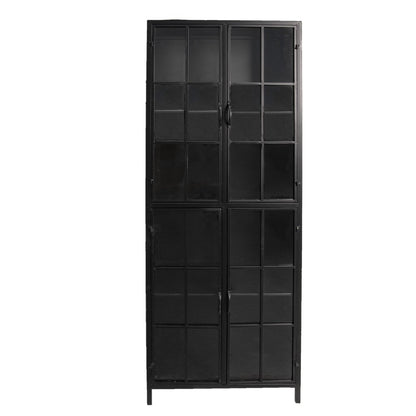 Vitrinekast 60x43x171 cm metaal glas zwart
