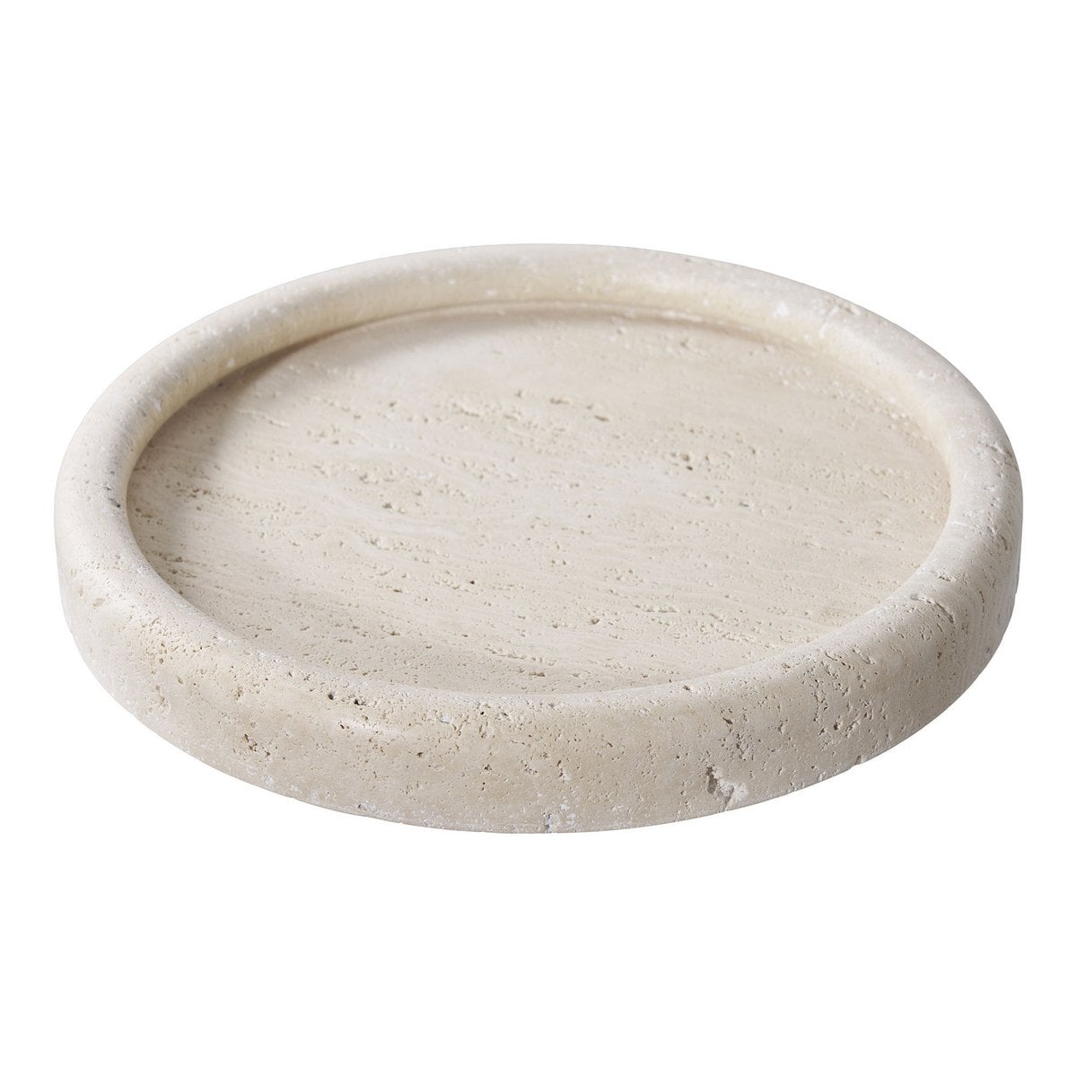 Dienblad travertijn Ø25,5 cm beige
