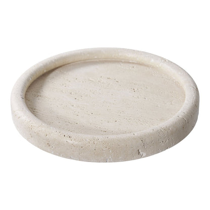 Dienblad travertijn Ø25,5 cm beige