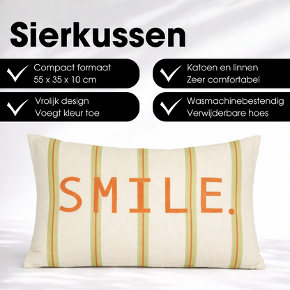 Sierkussen 55x35x10 cm katoen wit