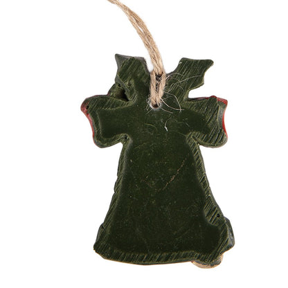 Kersthanger Bel 4x1x5 cm Groen Kunststof