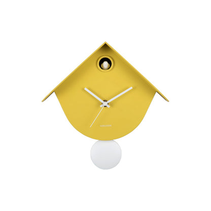 Wandklok koekoek 26 cm geel