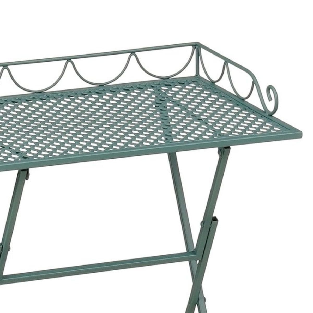 Bijzettafel inklapbaar 50x38x68 cm groen ijzer