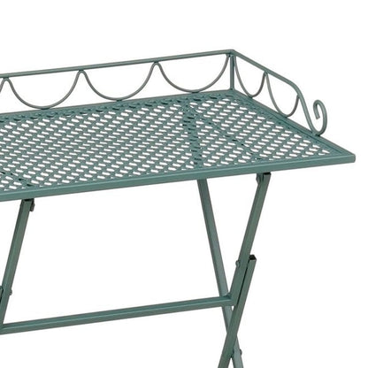 Bijzettafel inklapbaar 50x38x68 cm groen ijzer