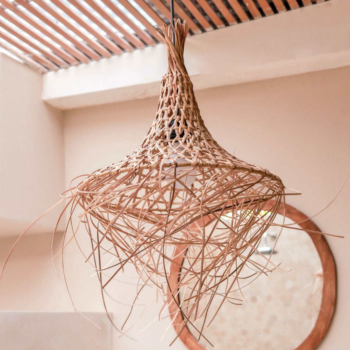 Bamboe Lampenkap Met Kwastjes Natuurlijke Hanglamp GILI