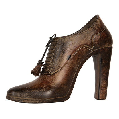 Decoratiebeeld schoen 21x7x17 cm bruin kunststof