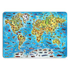 Houten legpuzzel wereldkaart 501 stukjes 55x39 cm